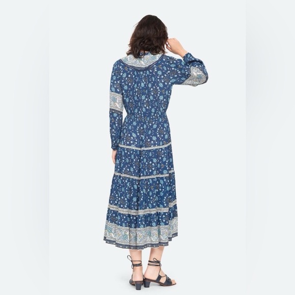 New! Sea New York Penelope Blue Paisley Floral Midi Dress 💙 XS - Picture 5 of 6